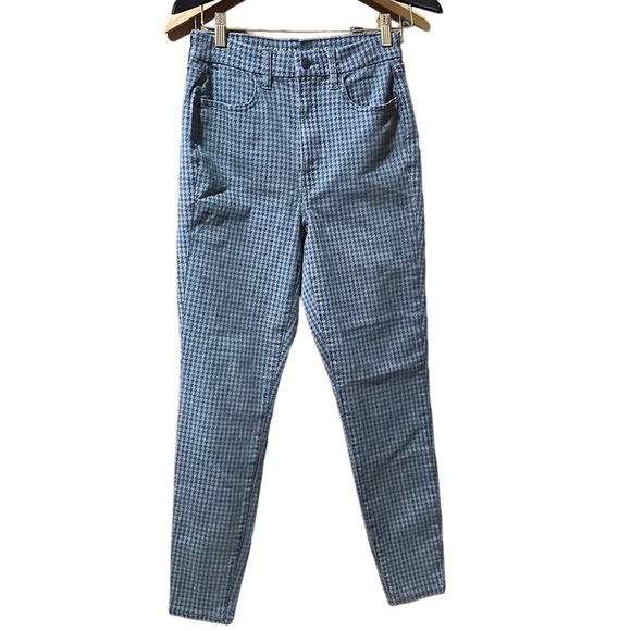 •AMERICAN EAGLE•BLACK/GRAY CHECKER CURVY HIGH-RISE JEGGING NEXT LEVEL STRETCH 6 - Picture 4 of 8